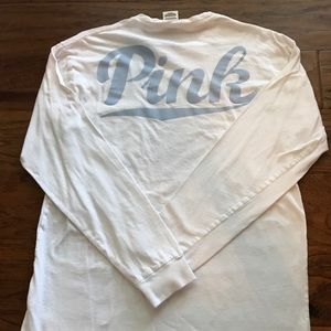 PINK long sleeve white t-shirt!